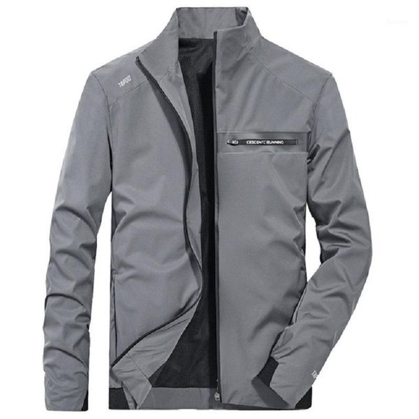 

2019 fashion men zipper jacket coat long sleeves stand collar wind proof businessmen casual outfit plus size m-4xl blouse 1, Black;brown