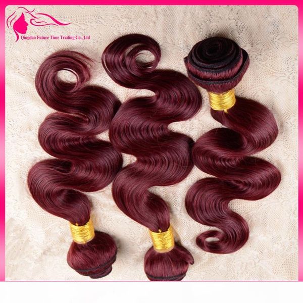 

burgundy brazilian hair weave bundles grade 9a wine red 99j brazilian human hair extensions weft body wave 3pcs lot dhl ing, Black