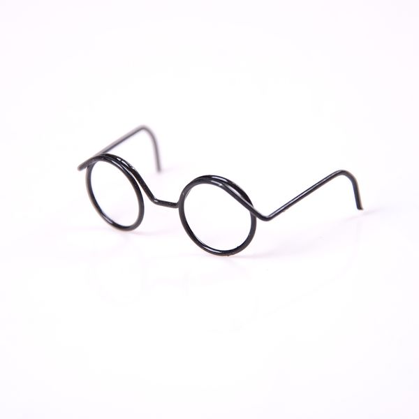 

lensless round frame 2pcs retro cool fashion glasses for doll 1/6 30cm