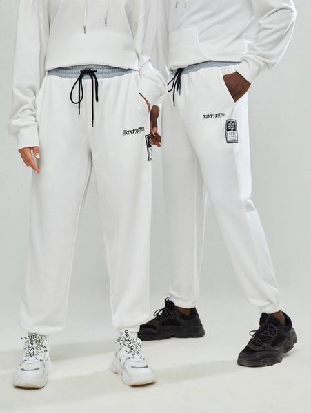 

men 1pc letter graphic joggers h6fa#, Black