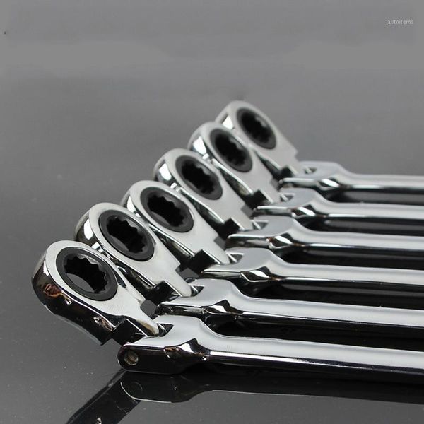 

flexible ratchet action wrench spanner nut tool head ratchet metric spanner open end and ring wrenches tool size 8mm-19mm1