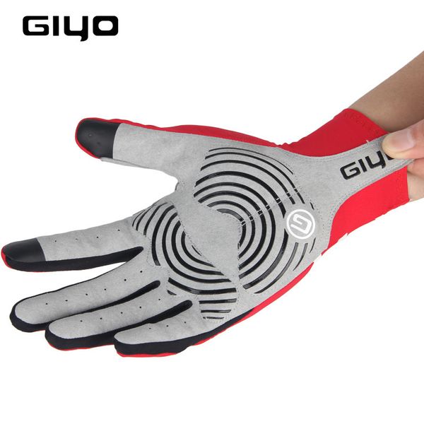 

giyo -02-l sport full finger cycling glove women men mountain bike antiskid shock absorbing gloves for road bicycle, Blue;gray