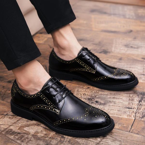 

cimim brand formal men business casual leather shoes large size luxury bullock dress shoes italy new men fashion office, Black