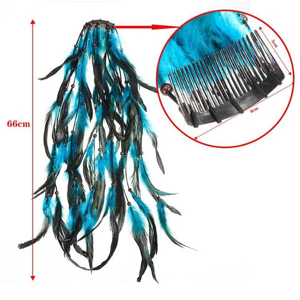 

haimeikang new boho peacock headpiece headdress headband women festival feather headband hippie headdress hair acc jllmjt