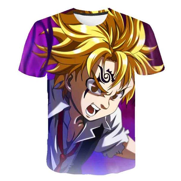 

cool men seven deadly sins japanese anime nanatsu no taizai comfortable camiseta 3d print shirts hentai comics kawaii men clothing