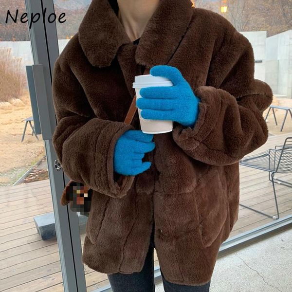 

jackets vintage chic covered button winter coats loose korean neploe warm single double women breasted pockets autumn pxrag, Black