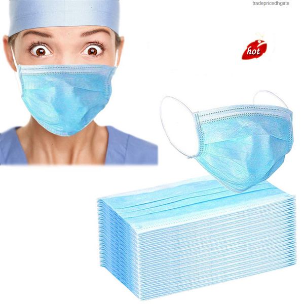 

blue daily disposable masks comfortable dust ear breathable 50pcs hanging elastic men and women face mask 50 pcs 7lfp