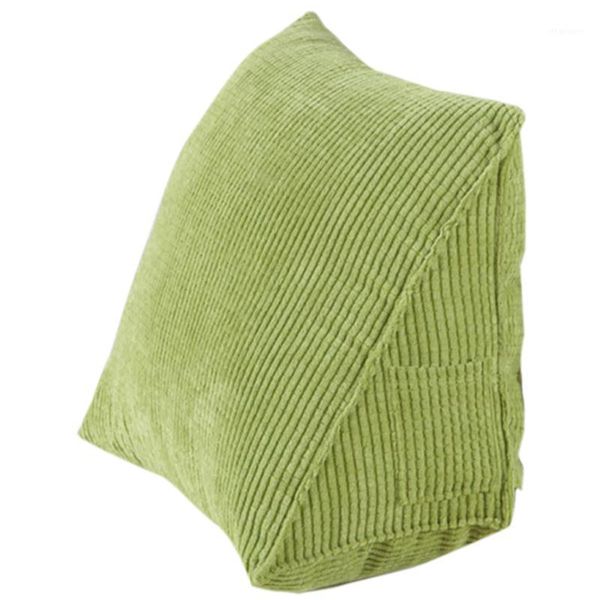 

reading backrest cushion wedge pillow back cushion lumbar pad bed office chair rest pillow back support pillow(green)1
