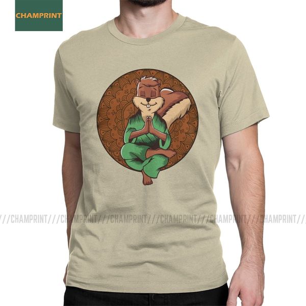 

squirrel zen yoga meditation men t shirt spiritual buddhism vintage tees short sleeve t-shirt plus size sport hooded sweatshirt hoodie