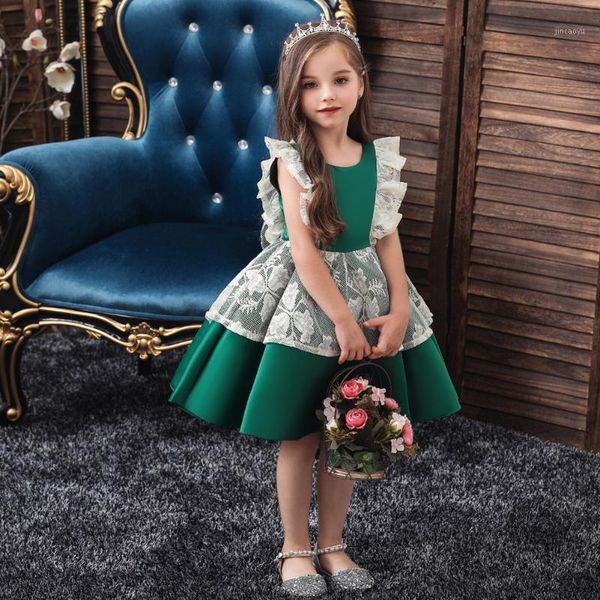 

infant baby girls flower dresses christening gown newborn baby baptism cloth princess tutu lace birthday bow wedding party dress1, Red;yellow