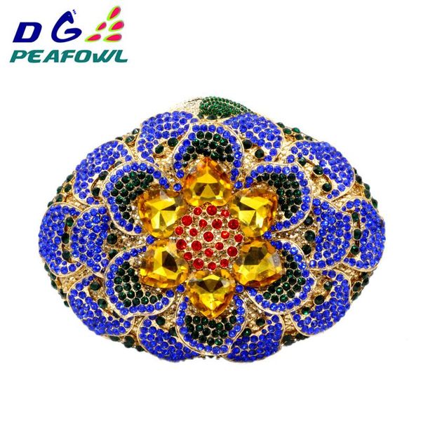 

2020 new luxury floral big diamond crystal women evening bags flower day clutch for mom gift wedding chain purse party clutches