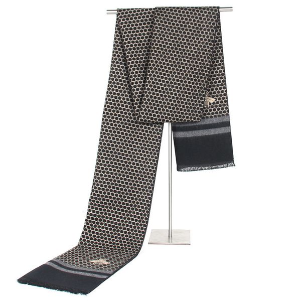 

gentleman brown shawl honeycomb design scarf men winter warm quality cashmere scarves festival gift drop shipping, Blue;gray