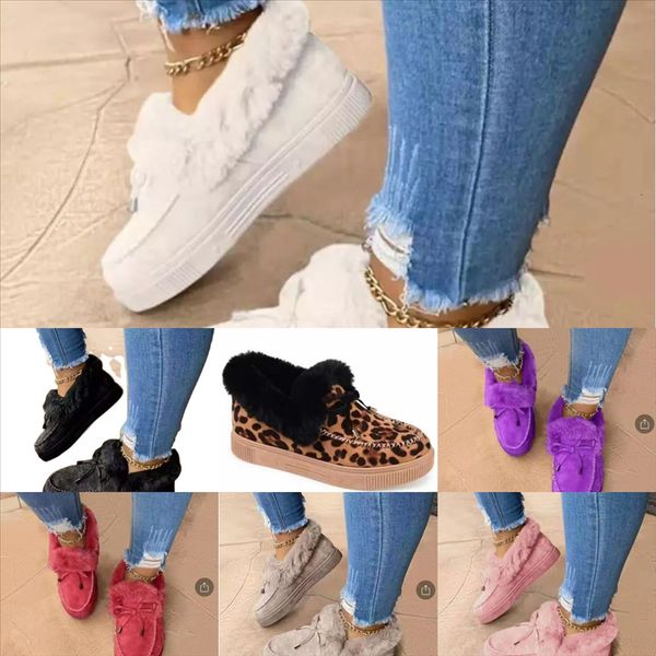 

tc7yh slippers women new ladies winter fashion cartoon deer chaussures cotton home plush shoes snow boots plus velvet mop cotton yarn, Black
