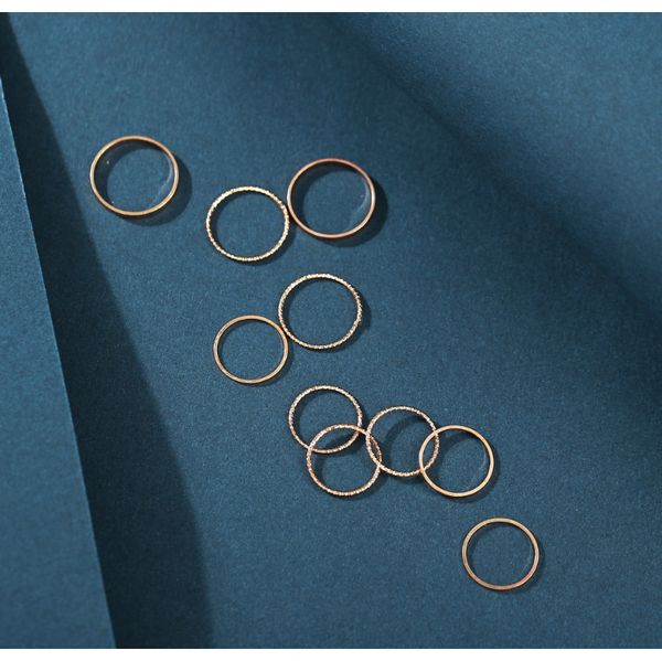 

51439 alloy ring set creative concise retro 10 set rings 51439 wmtwgb, Silver