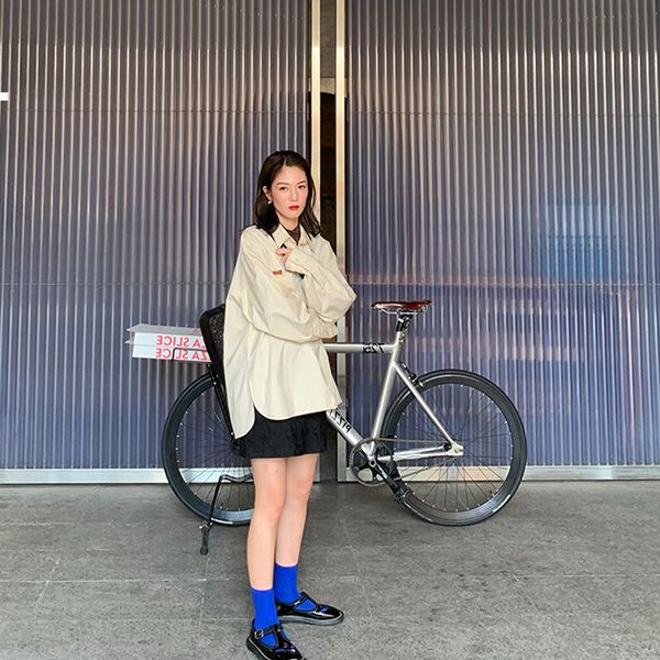 

new designer 2021 shirt woman autumn clothes vintage 1khf n43a, White