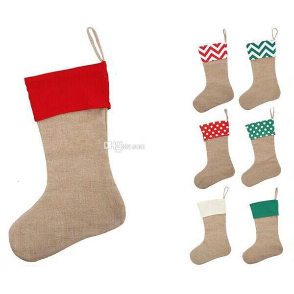 

canvas factorygitsgift 12*18inch 2020 christmas bags xmas stocking large size plain burlap decorative socks