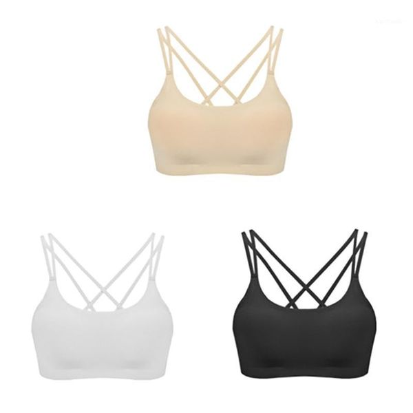 

gym clothing 3 colors breathable women bras sports bra anti-sweat shockproof padded yoga athletic running fitness sport, White;black