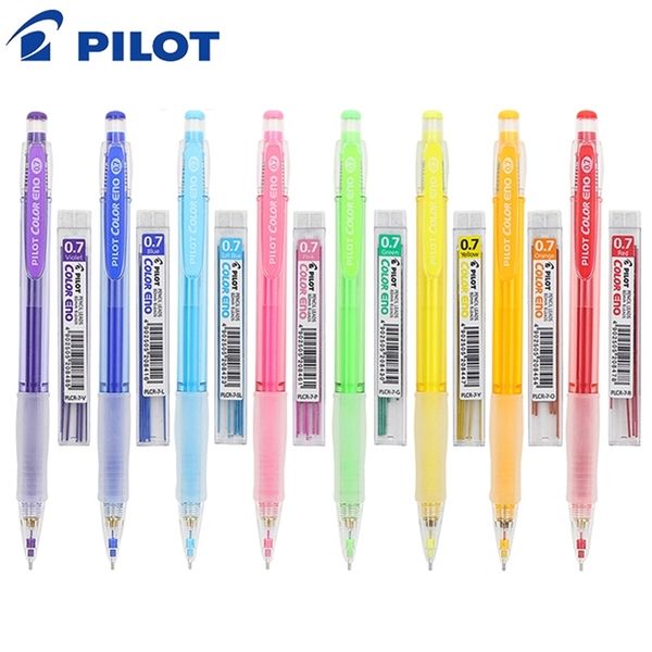 PILOT HCR-197 Matita portamine a colori 0.7mm + Set di piombo Eno Penna a colori cancellabile dipinta a mano per cancelleria per materiale scolastico per ufficio 201214