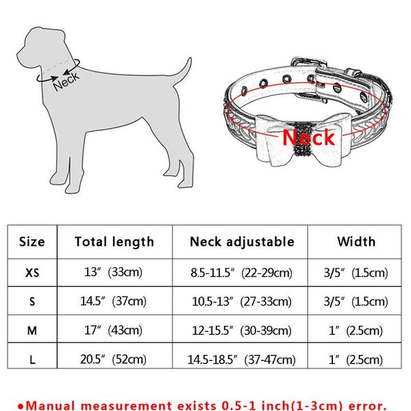 

bling rhinstone dog collar bowknot padded leather puppy cat pet collars braided for small medium dogs chihuahua yorkie wmtxnq
