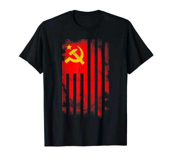 

ussr usa flag with hammer and sickle soviet union symbol t-shirt sport hooded sweatshirt hoodie