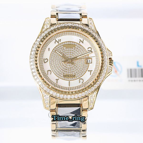 

version m86285-0001 diamond dial rose gold diamond bezel 3255 automatic mechanical movement mens watch 316l steel band brand watches, Slivery;brown