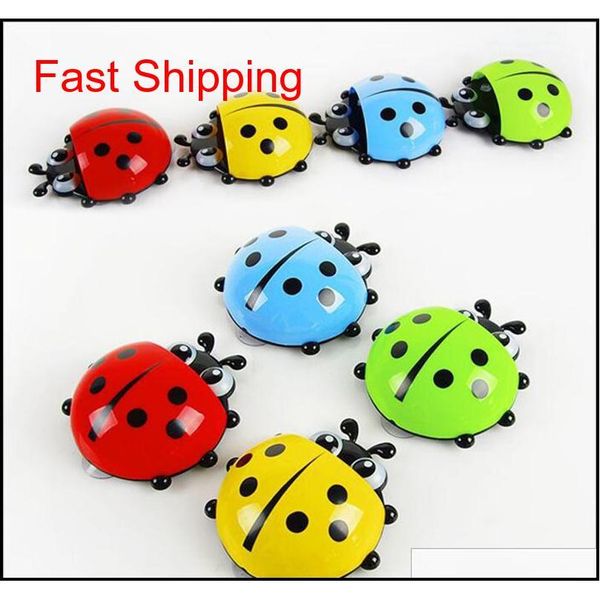 

ladybug toothbrush toothpaste holders home storage wall suction suporte escova de dente parede household items qylbaf homes2011
