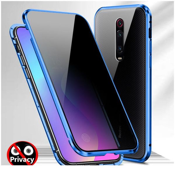 

360 anti peeping privacy magnetic case for xiaomi redmi note 9 8 pro 9s 8t k20 mi 10 9t not bbymiw