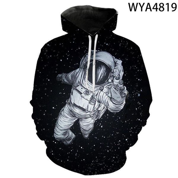 

pullover casual 3d hoodies astronaut 2020 cool space men girl explore boy print women coat children digital planet cosmonaut btdux, Black