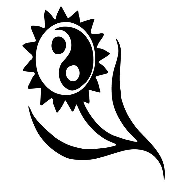 

13.6x16.7cm yin yang sun flower window decoration car sticker vinyl decals c25-0857