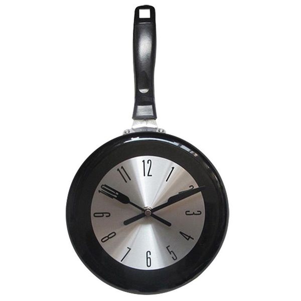 

qmjhvx fashion metal frying pan wall clock living room study corridor kitchen home decoration clock reloj de pared moderno