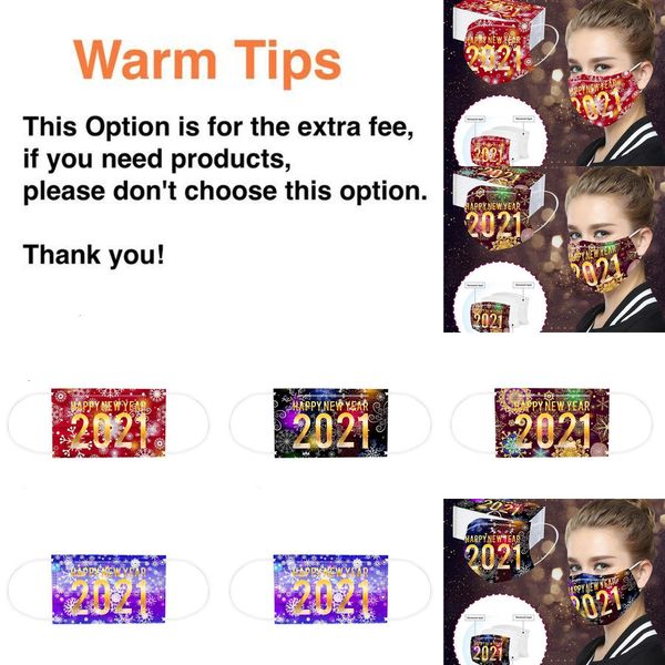 

2021 happy new year celebration colorful printed adults disposable facemask dustproof and breathable protective popular o2su0