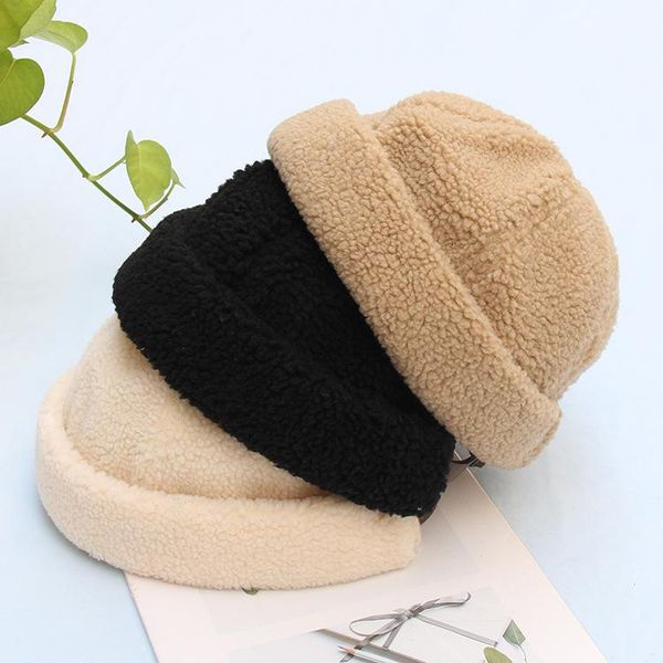 

beret lamb plush thick korean casual curl painter hat berets caps for women cappello donna czapka zimowa sombrero chapeau femme, Blue;gray