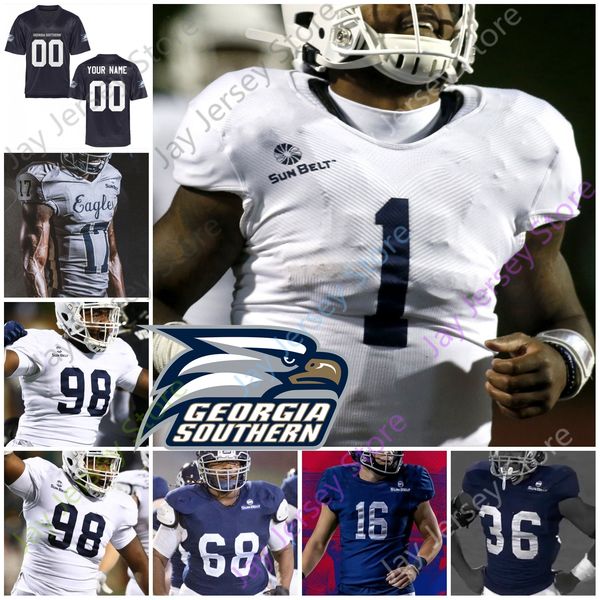 

custom georgia southern football jersey ncaa college shai werts j.d. king wesley kennedy iii beau johnson khaleb hood raymond johnson iii, Black;red