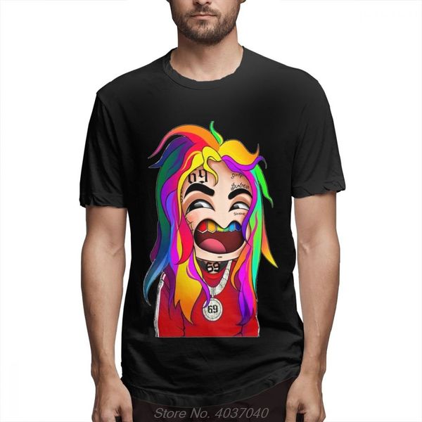 

men's cartoon 6ix9ine fashion rapper quality cotton big size casual harajuku hoodie designers t shirts sweatshirt