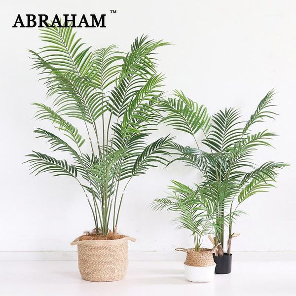 

220cm tropical plants large artificial palm tree green plastic palm leaves indoor fake monstera tree for home office shop decor1