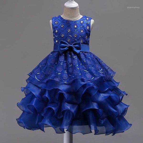 

dress girls children formal clothes kids fluffy cake smash clothes for christmas wedding birthday costume tutu lace gift 20201, Red;yellow