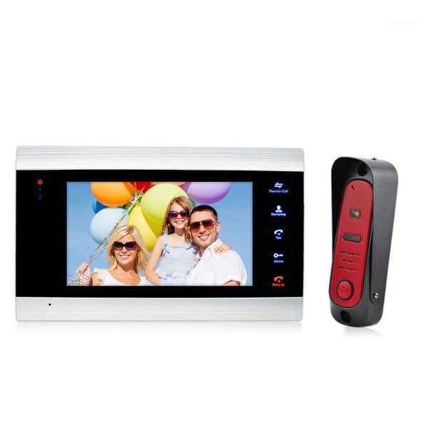 

video door phones 7" monitor phone lcd screen viewer bell intercom kit ir wide angle camera bell1