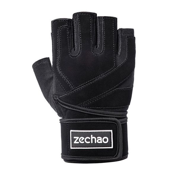 

ltoheyn фитнес перчатки мужчины и женщины половина finger спорта non скольжения износостойкие aтлетические перчатки длинные ремешок для рук, Black