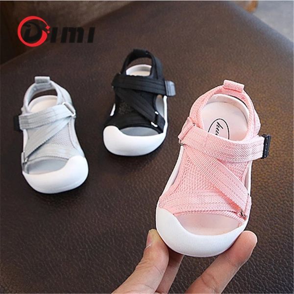 

dimi 2020 summer infant toddler shoes baby girls boys toddler sandals non-slip breathable soft kid anti-collision shoes 1005, Black;red
