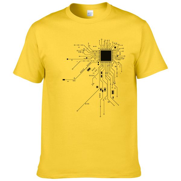 Компьютер CPU сердечника сердца Футболка мужская GEEK Nerd Freak Hacker PC Gamer Tee Лето с коротким рукавом Хлопок T Shirt Размер евро # 303