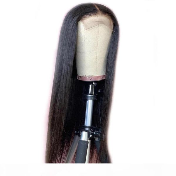 

fake scalp wig 13x6 lace front human hair wigs remy preplucked bleached knots straight human hair wig, Black;brown