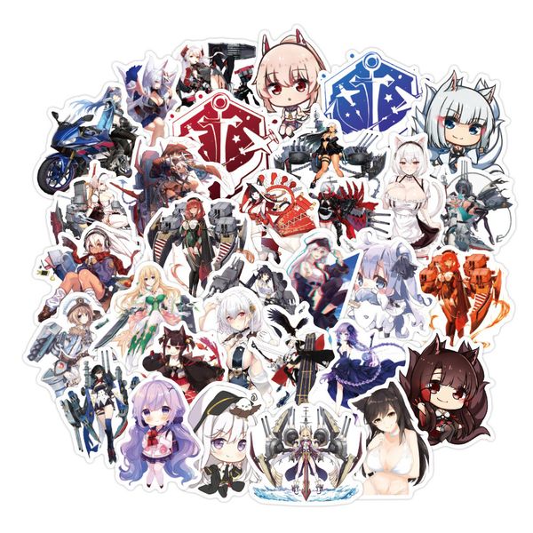 

50pcs/set azur lane anime game waterproof stickers for lapnotebook phone case