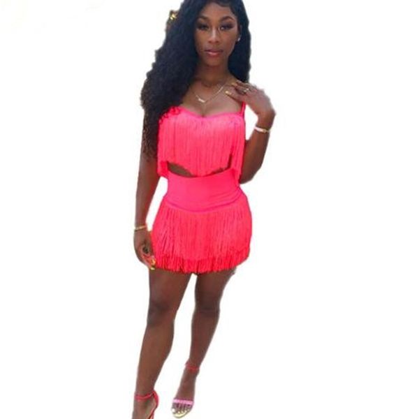 

2021 new green neon rosa two parts set women festival rave clothes borla short and mini skirts 2 pcs club summer n3td, Gray