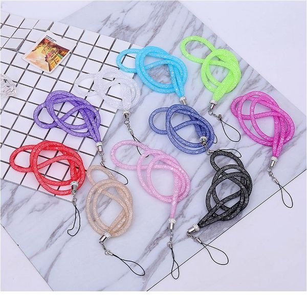 

shellnail new mobile phone lanyards gauze drill rope pottery clay drill ring long halter straps universal mobile pho jlleks