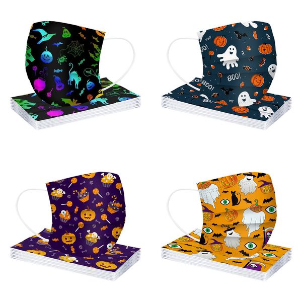 

newpumpkin children fashion halloween ldesechables infantiles 5pc disposable masks mascarillas mondmaskers mascarilla estampada o