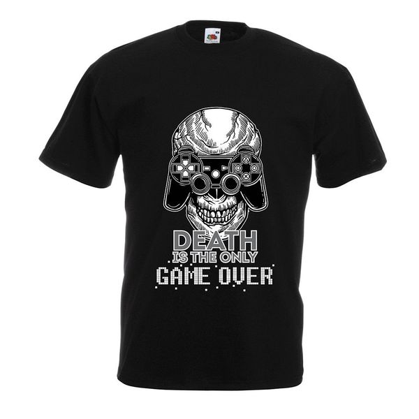 

short sleeve funny game over cool skull face gamer gaming skeleton funny game quotes summer style hooded sweatshirt hoodie men t shirt