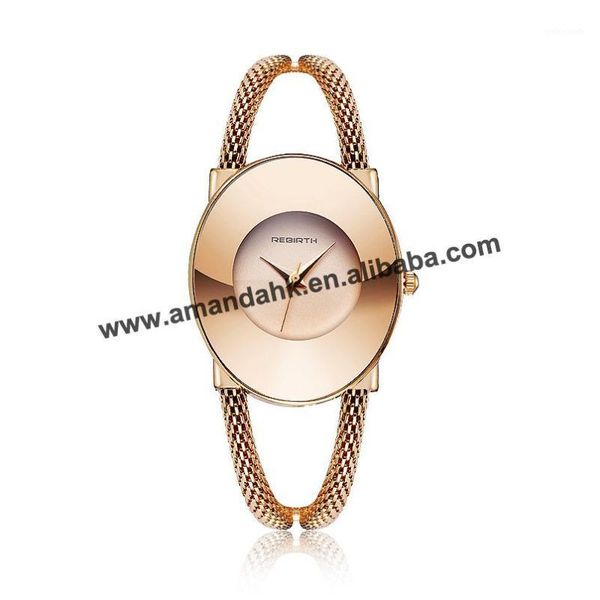 wristwatches 50pcs/lot wholesale fashion thin bangle round watch golden quartz wrist cute lady women men watches re1081, Slivery;brown