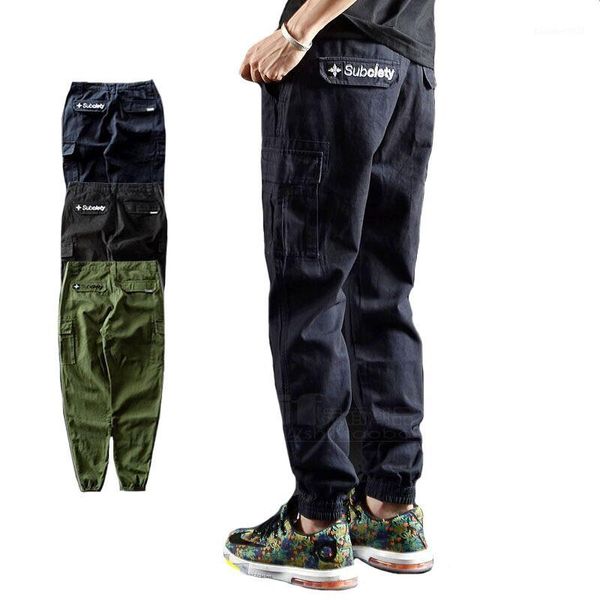 

men's jeans fashion streetwear men losoe fit slack bottom joggers pants navy blue green black color casual hip hop cargo men1