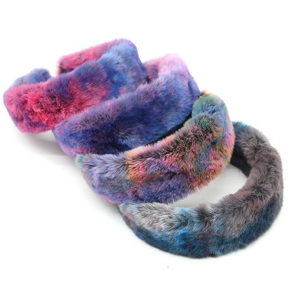 

women girl sweet multicolor rabbit fur headbands hairbands vintage hair accessories hair bands winter wedding party headband christmas gift, Silver