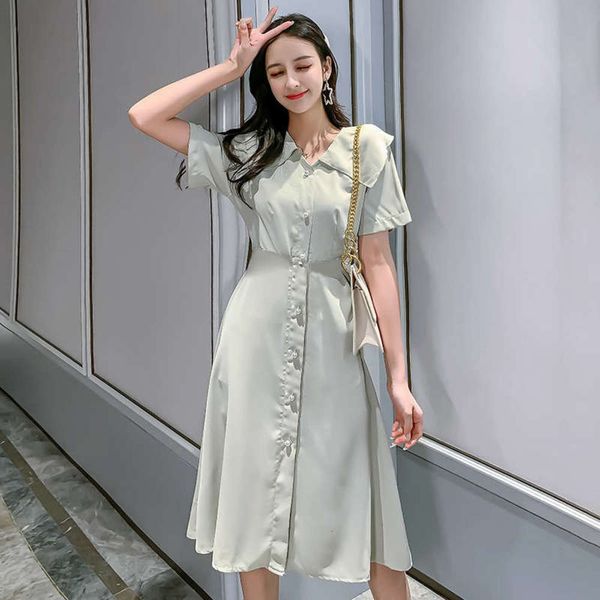 

skirt first love waist, summer platycodon gentle wind xian qi very fairy french dress female small fresh, Black;gray